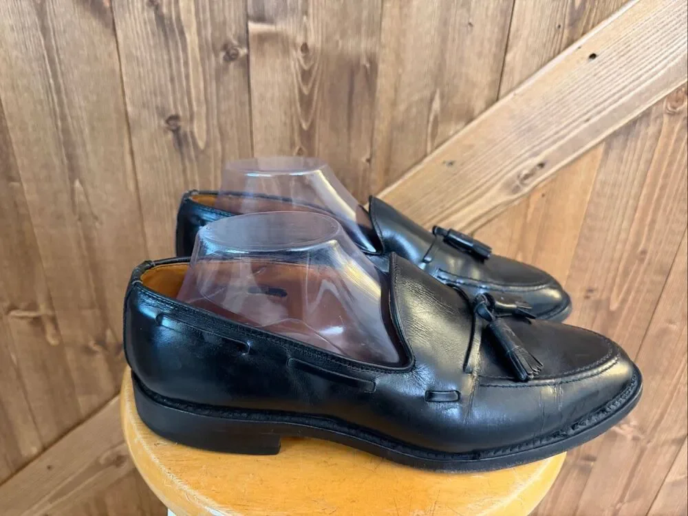 Allen Edmonds Grayson Men’s Size 8.5 Black Leather Tassel Loafers Dress Shoes US